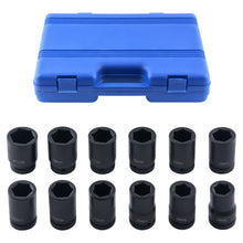 Load image into Gallery viewer, 1 Deep Drive Impact Socket Set 12pc 24-41mm 80mm CR-V 6 Point Hex Tools
