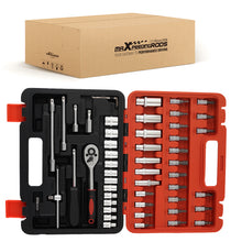 Load image into Gallery viewer, 1/4 Drive 53PC Socket Set Metric Ratchet Bit Wrench Tool Kit Carbon Steel 6PT