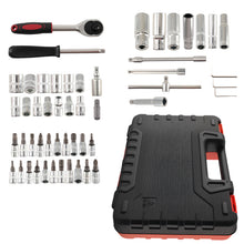 Load image into Gallery viewer, Set 53 Tools 1/4" DR Sockets 4-14mm Bits Ratchet Extension Case