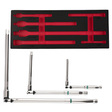 Load image into Gallery viewer, 180° Rotating Head Breaker Bar Set 1/4 3/8 1/2 Drive Extension Power Tools 6PC