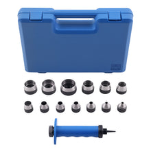 Load image into Gallery viewer, 14 Piece Leather Hole Punch Tool Kit Spring Loaded Handle 3/16-1-3/8 Craft Set