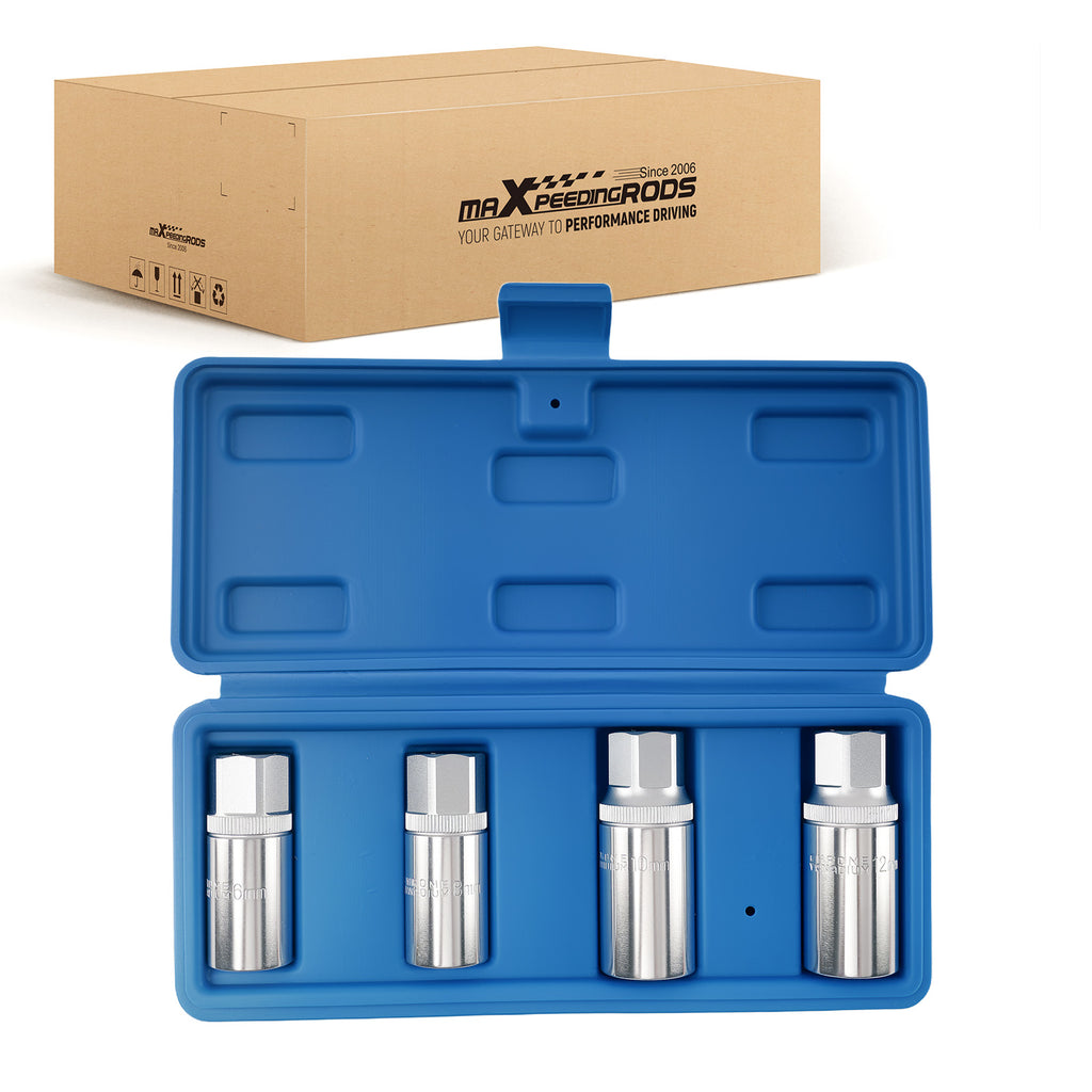 4PC CRV Stud Extractor Kit for Exhaust Manifold6 8 10 12 mm 1/2in Drive Tool Set