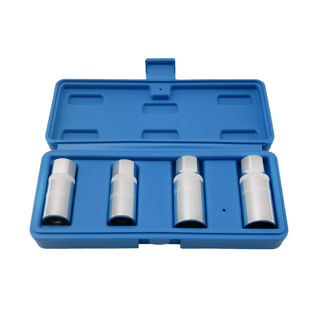 1/2in Drive Stud Extractor Set for Auto Repair 6-12mm CRV Steel Professional 4X
