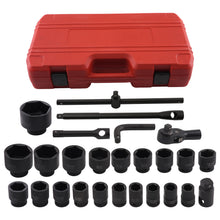 Load image into Gallery viewer, 23 Piece 3/4 1 Impact Socket Set Metric 21-65mm 45 Carbon Steel 6 Point