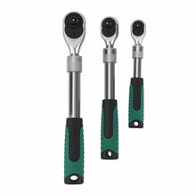 Load image into Gallery viewer, 3 Piece Extendable Ratchet 1/4 3/8 1/2 Drive 72-Tooth Quick Release Wrench Set
