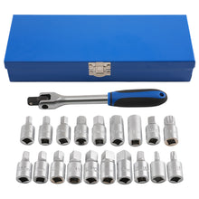 Load image into Gallery viewer, 21pc Oil Drain Plug Key Set 3/8 Hex Square Sump Engine for VAG Gearbox