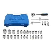 Load image into Gallery viewer, 32 Pcs 1/2 Drive Socket Set Chrome Steel 6/12-Point Ratchet Wrench Kit 8-32mm