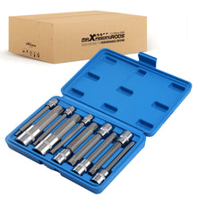 Load image into Gallery viewer, 10 Piece Metric Spline Bit Socket Set S2 Steel M4 M6 M8 M10 M12 M14 M16 M18