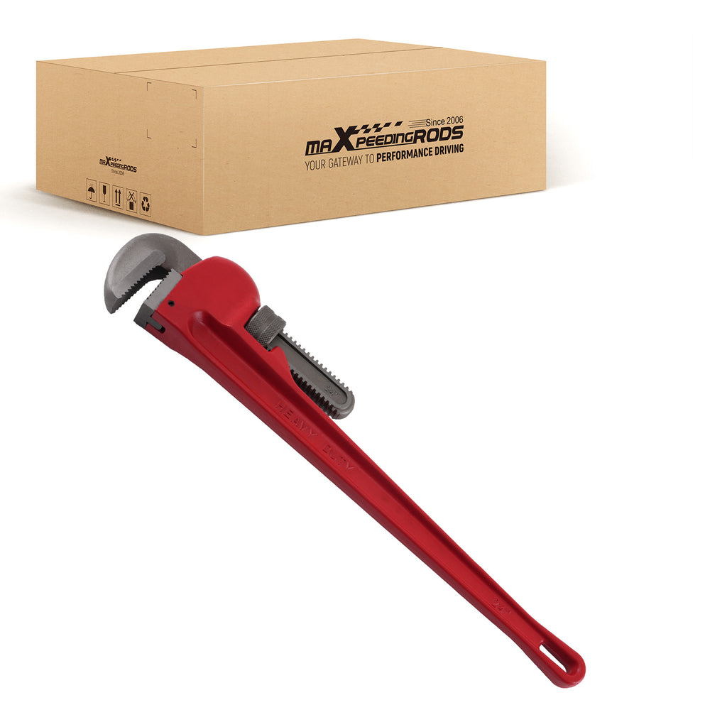 24 Adjustable Heavy Duty Pipe Wrench 85mm Jaw Capacity CRV Plumbing 600mm