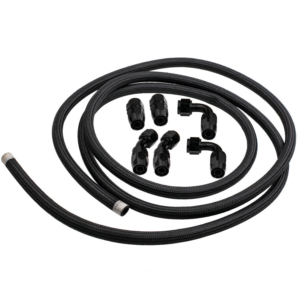 AN10 12Feet Steel Nylon Braided Oil Fuel Line Hose End Fitting Ad...