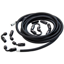 Load image into Gallery viewer, Black AN6 - 6AN Nylon Steel Braided OIL FUEL Line Fitting Hose End Adapter KIT