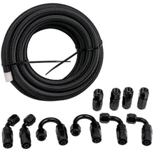 Load image into Gallery viewer, 6M 20FT AN6 AN-6 Nylon Staal Braided Oil Fuel Line Hose End Fitting Adapter Kit