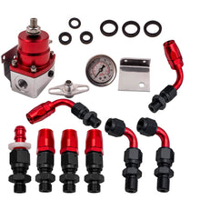 Load image into Gallery viewer, Adjustable Fuel Pressure Regulator Kit 100psi Guage -AN6 Fitting Safe Red Black