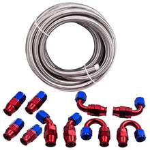 Load image into Gallery viewer, AN10 -10AN AN-10 20FT Roestvrij staal Braided Fuel Line Hose Swivel Fitting Kit