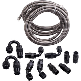 Nieuw AN6 Braided PTFE E85 Ethanol Oil Line Fuel Hose End Fitting 20FT 6 Meters
