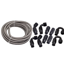 Load image into Gallery viewer, 1 Set Stainless Steel Fuel Line Hose 6M Swivel Fitting End Black