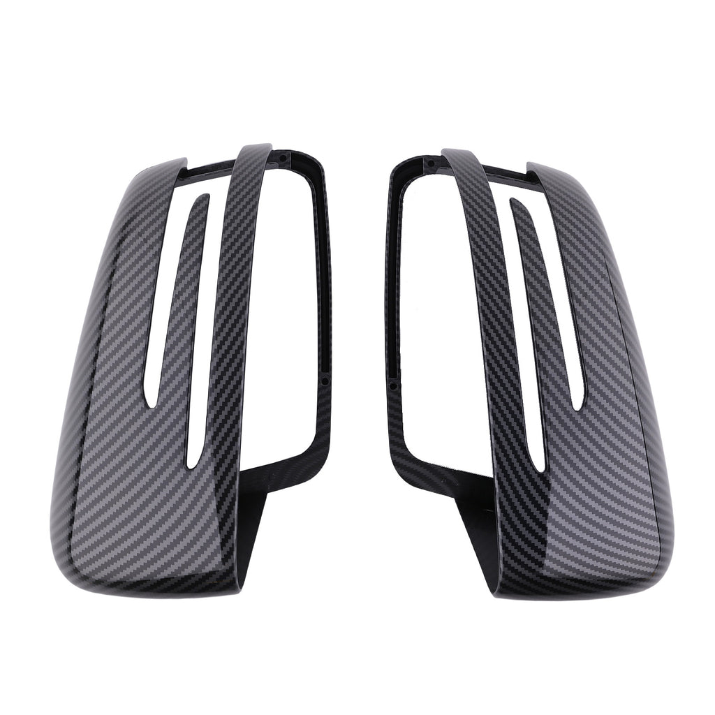 Carbon Fiber Black Wing Mirror Cover Caps compatible with Mercedes W204 C207 W212 W176