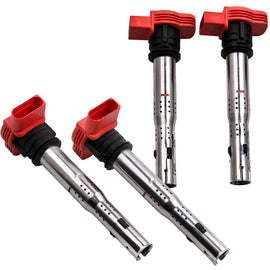 4x Red Coil Pack Set geschikt voor AUDI R8 2.0 TFSI/ 2.0TSI A3/ geschikt voor Golf 5/ Leon 06E905115E