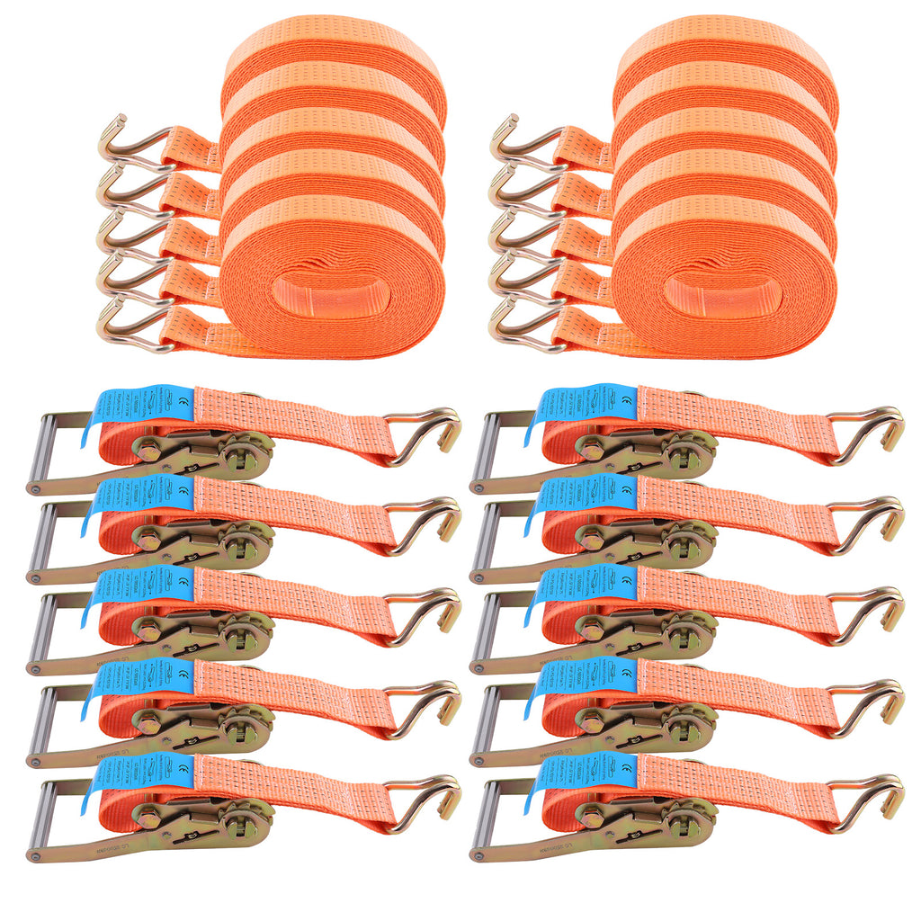 10x Ratchet Strap 5t 10m 2500 daN 5000 daN kg Lashing Straps Truck Trailer 50mm 10 Meters