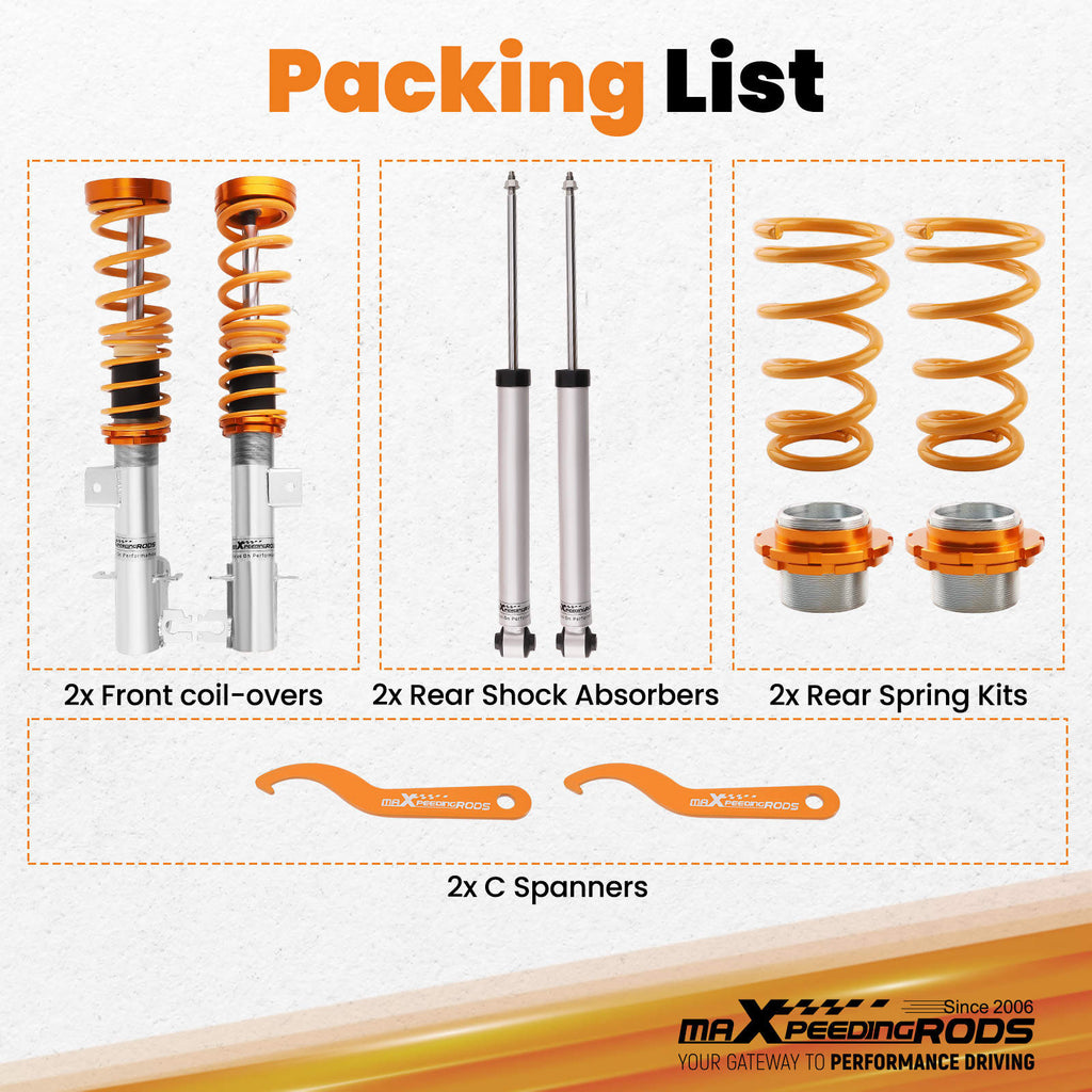 Compatible with Fiat Grande Punto (199) Compatible with Abarth 2007 2008 2009 2010 Coilover Suspension Kit