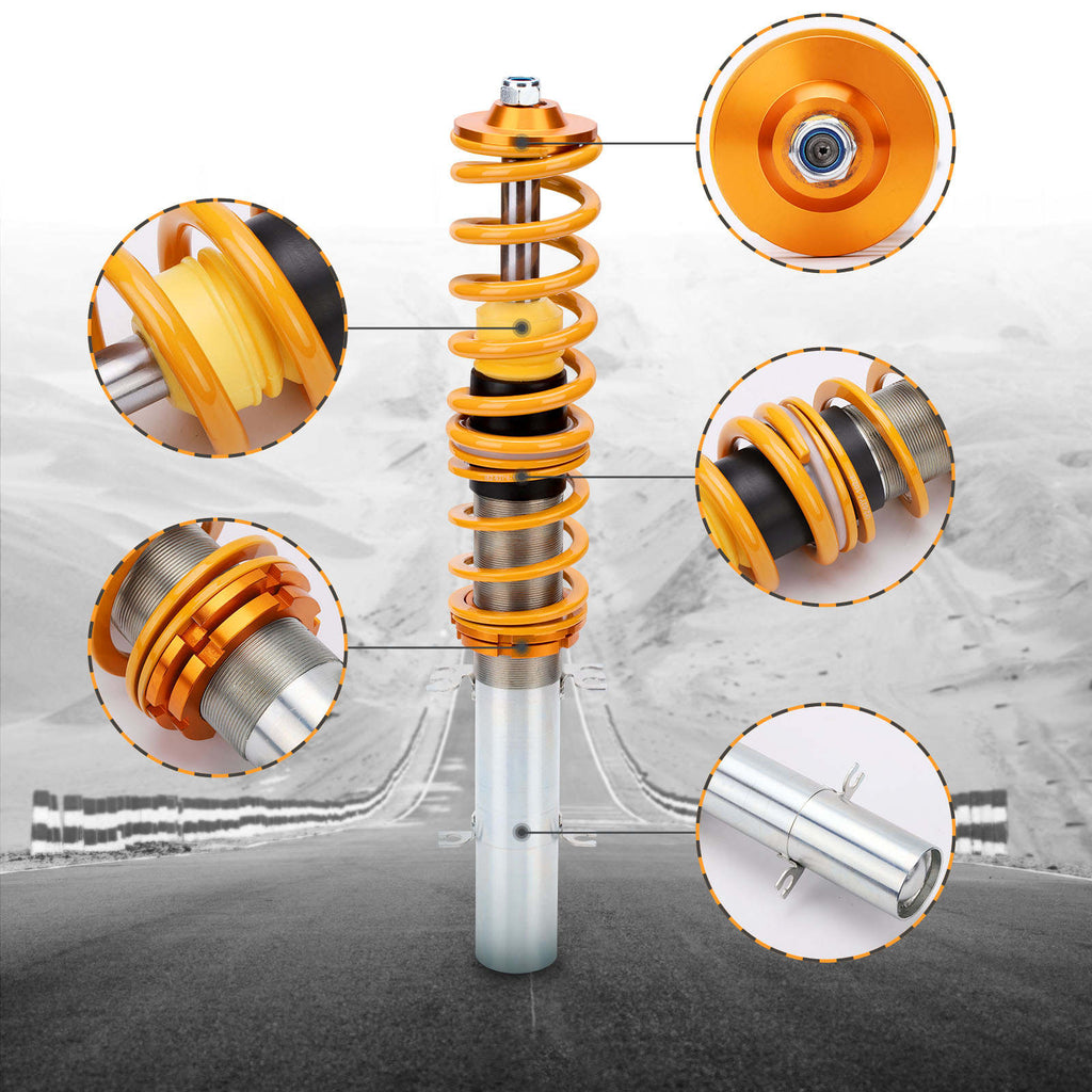 Compatible with SEAT LEON (1M1) Compatible with FWD 1999-2006 Coilovers Adjustable Suspension Shock Absorber Kit Lowering Kit