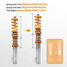 Load image into Gallery viewer, Compatible with SEAT LEON (1M1) Compatible with FWD 1999-2006 Coilovers Adjustable Suspension Shock Absorber Kit Lowering Kit