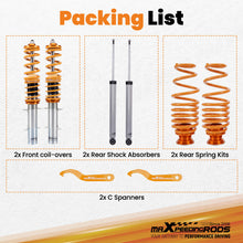 Load image into Gallery viewer, Compatible with VW Golf Mk4 1.4 1.6 1.8 1.8T 1.9SDi 1.9TDi Coilovers Suspension Struts Kit Lowering Kit
