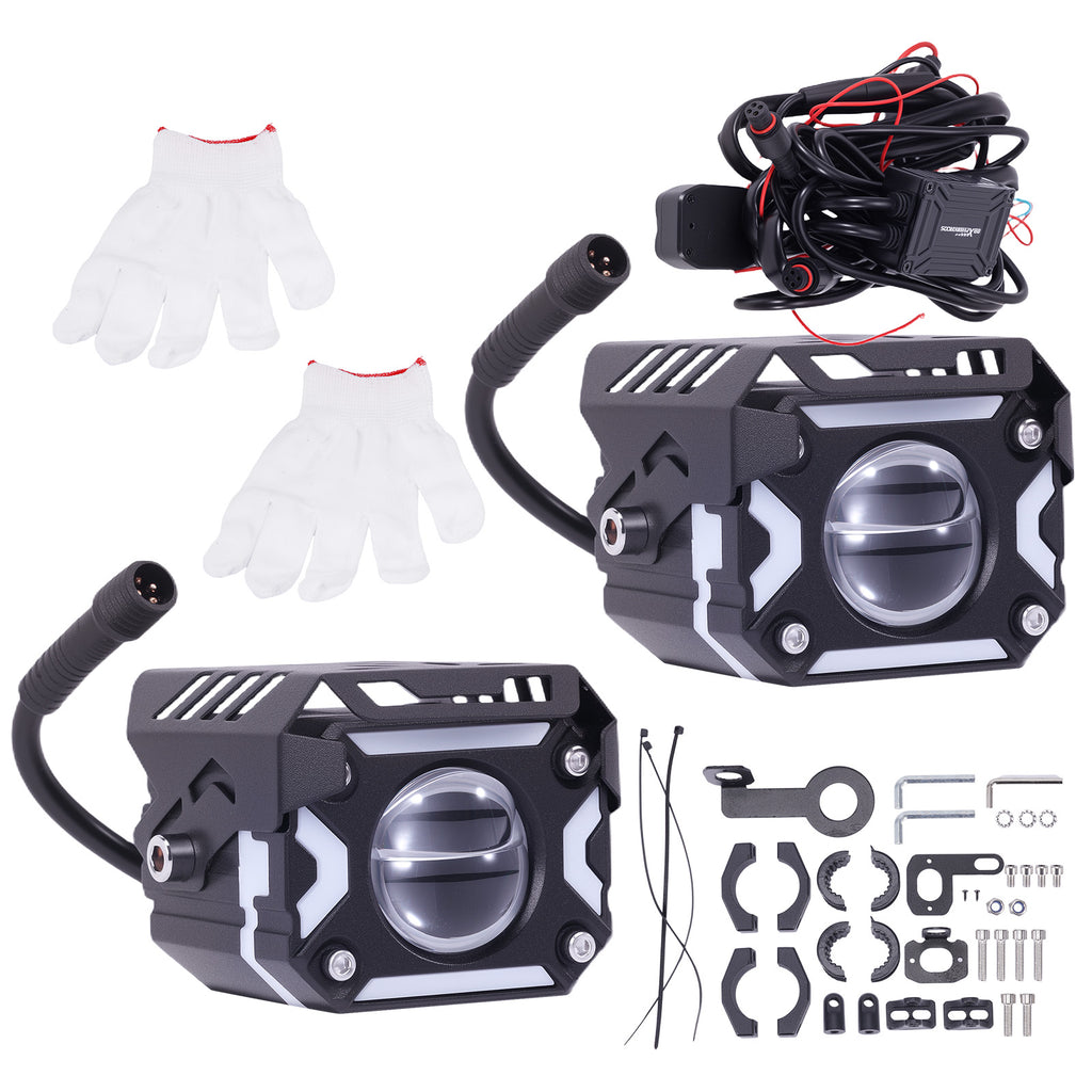 80W Auxiliary Fog Lights LED Motorcycle 12V Spotlights for Off-Road ATV