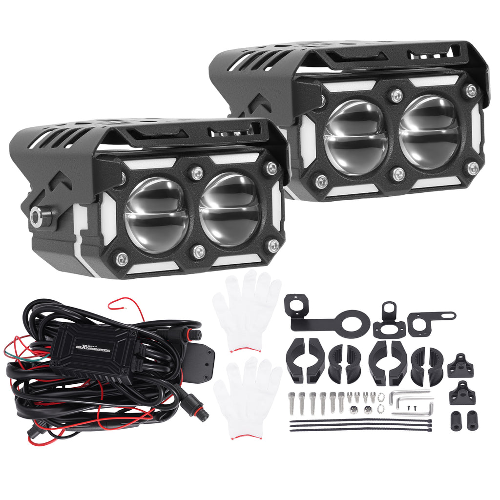 80W Auxiliary Fog Lights 12V for Motorcycle ATV SUV Off-Road 6000K IP67