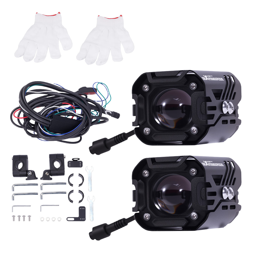 2PCS 80W Motorcycle Auxiliary Spotlights for ATV UTV LED 3000K/6000K 12V Kit
