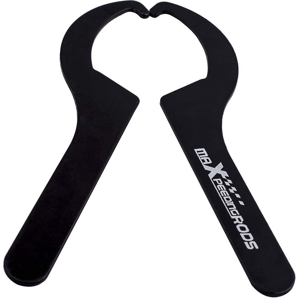 2x Steel adjustable spanner wrench for performance coilover kits black