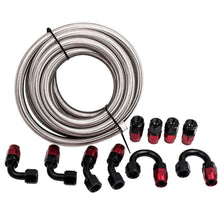 Load image into Gallery viewer, Hose End Adapter and AN10 Stainless Steel Braided Oil Fuel Line 5M 45° 0.80"
