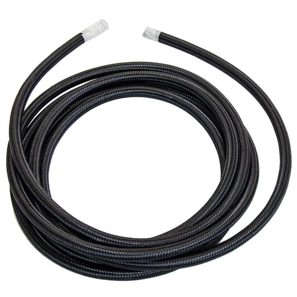 16.4FT AN-6 Stainless Steel Braided Fuel/Oil/Gas Hose with Hose Line Fitting End