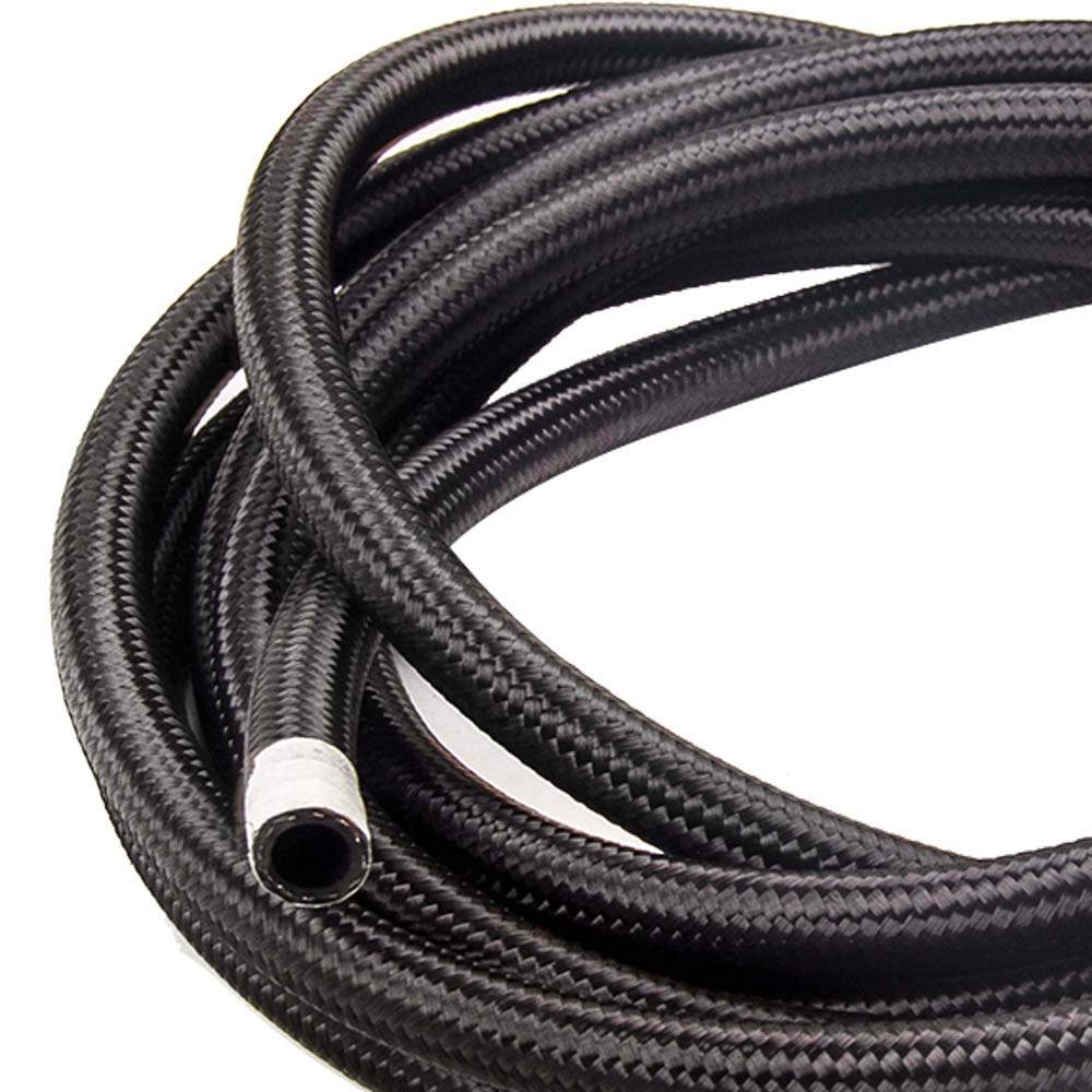 AN8 5M Stainless Steel Braided Oil Fuel Hose Line and Swivel Fitting End Kit