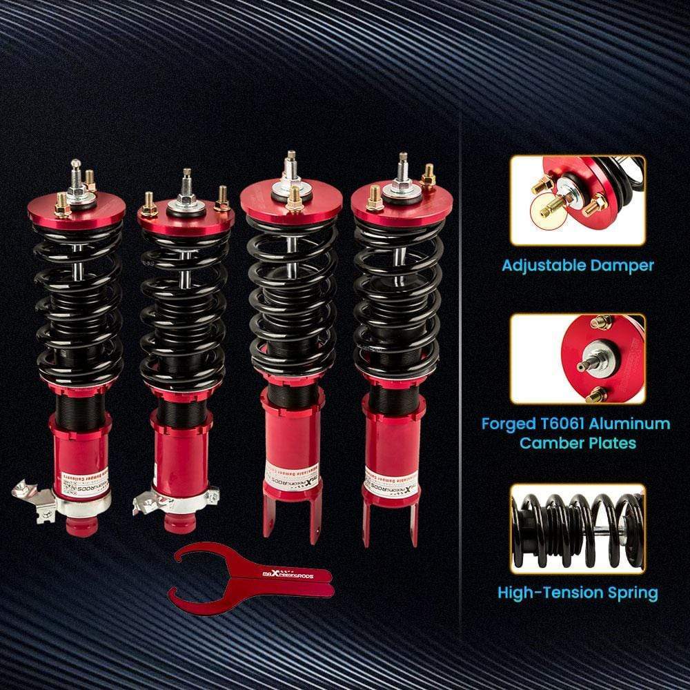 Schroefset suspension geschikt voor Honda Civic Hatchback EG year 91-95, damping verstelbare, red