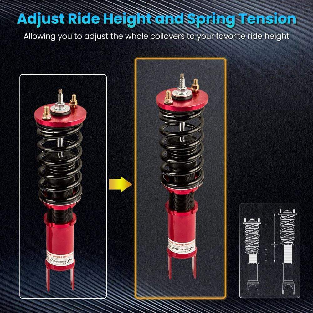Schroefset suspension geschikt voor Honda Civic Hatchback EG year 91-95, damping verstelbare, red