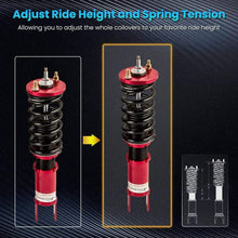Load image into Gallery viewer, Schroefset suspension geschikt voor Honda Civic Hatchback EG year 91-95, damping verstelbare, red
