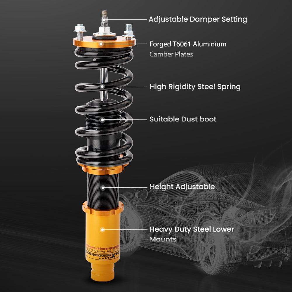 Sport Schroefset ophangingskit geschikt voor Honda CR-V 96-01 Verstelbare Damper Absorber Verlaging