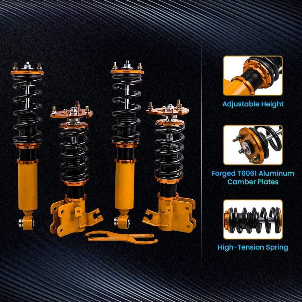 Verstelbare Schroefset Suspensions met 24-way Damper geschikt voor Nissan S13 180SX 240SX 89-94 Set of 4
