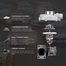 Load image into Gallery viewer, Universal Turbo for T3T4 T04E T3 T4 A/R .63 Oil Cooled 5 Bolt new