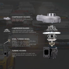 Load image into Gallery viewer, Universal turbo T3/T4 T04E V-band A/R 0.63 internal wastegate up to 420 hp compatible with Audi VW 1.8T VR6