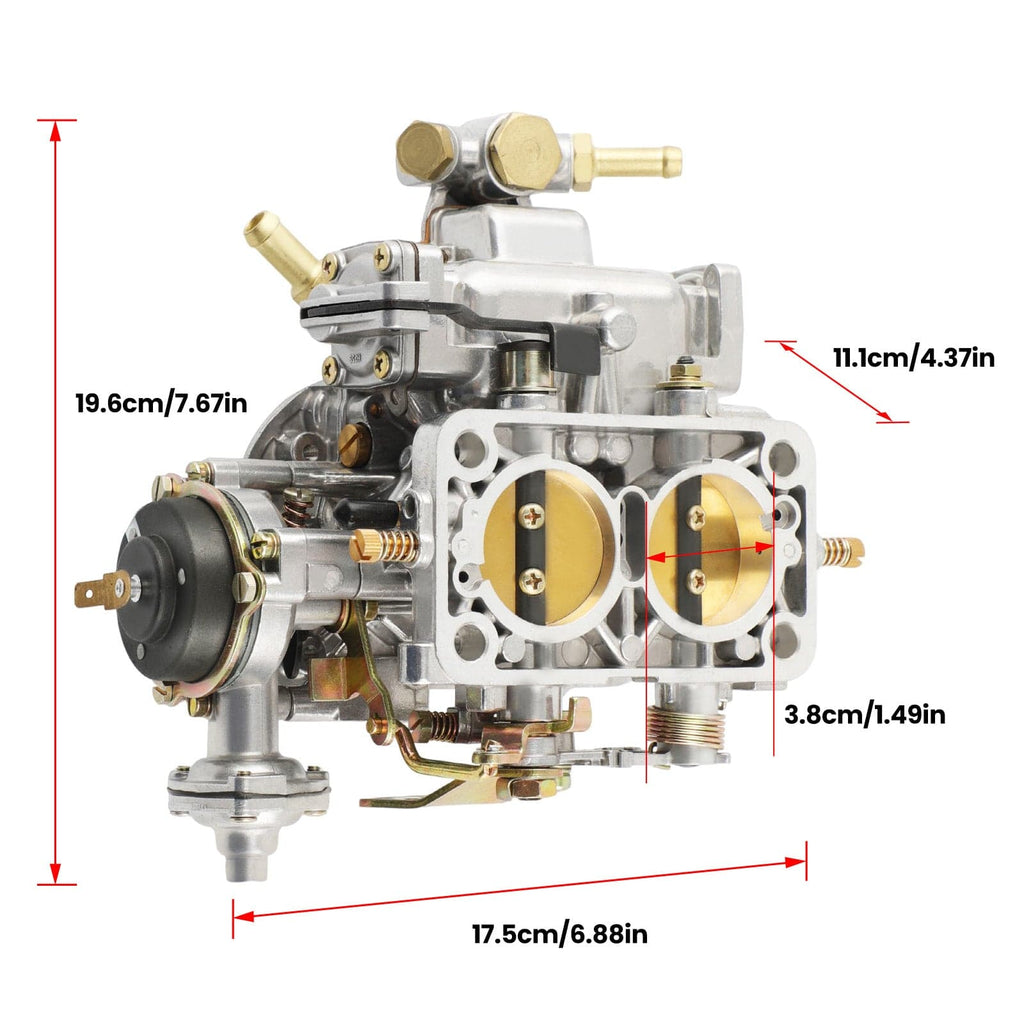 Voor Weber 38x38 2 Barrel geschikt voor Fiat Renault Ford VW 4-cylinder Carburetor