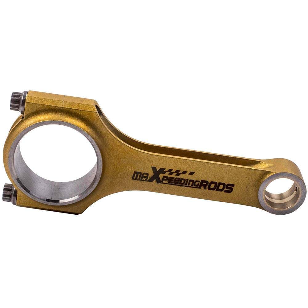 Forged connecting rods H-beam set of 2 for Fiat 500 old model 2-cylinder | 130 mm, titanized, ARP 2000 bolts