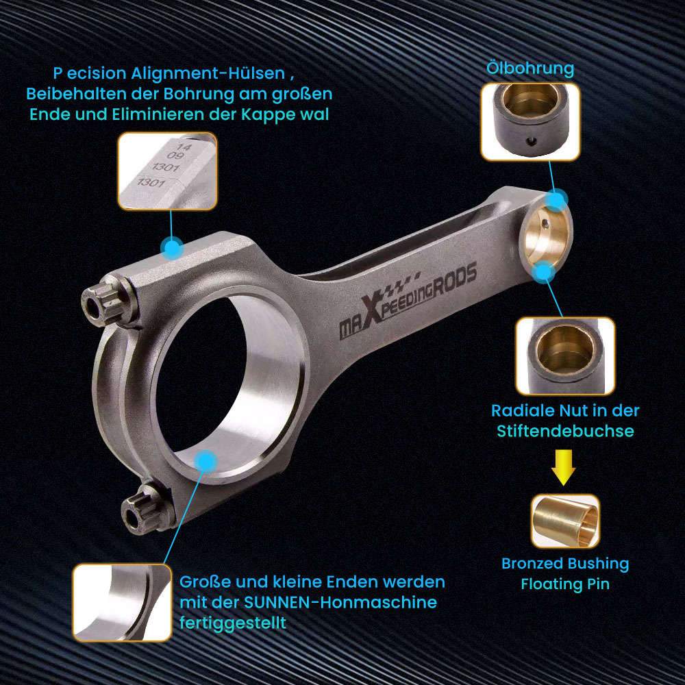 H-Beam Connecting Rods Suitable for Audi RS2 S2 S4 3B RR AAN 2.2L Turbo 5cyl ARP