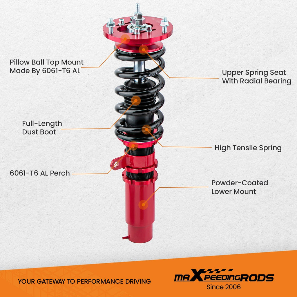 Coilover kit suitable for BMW E46 3-Series 98-06 height/top mounts adjustable Motorsport coilover kit