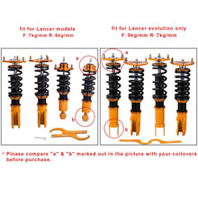 Load image into Gallery viewer, Adjustable Coilover Suspension Suitable for Mitsubishi Lancer Evolution VII (EVO 7) CT9A 2001-2003