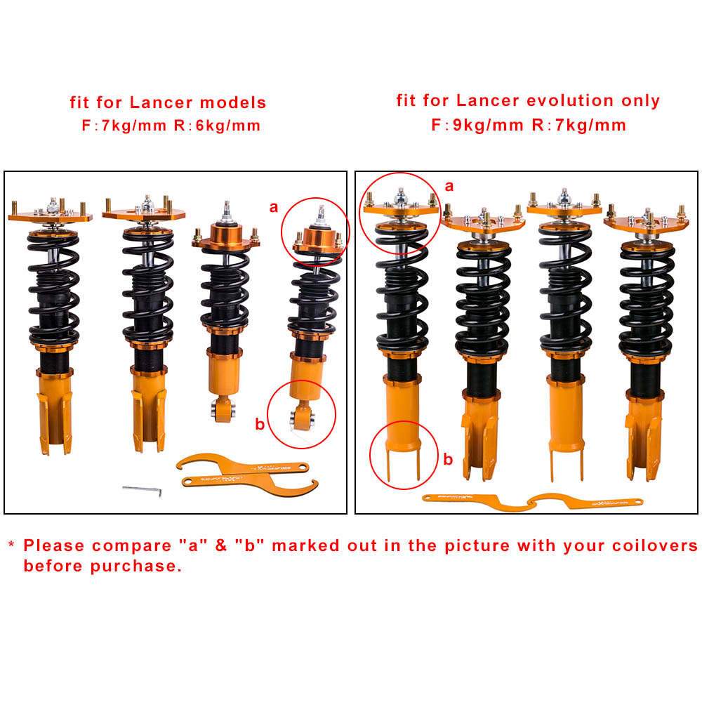 Non-Adjustable Damper Coilover Suspension suitable for Mitsubishi Evolution/Lancer Evo 7 8 9 CT9A 2001-2007