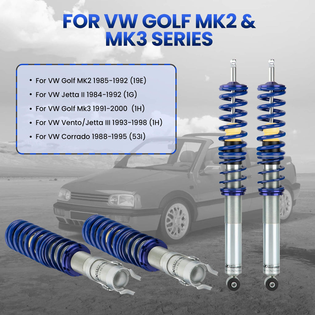 Coilover Suspension Full Kit suitable for VW Golf MK2 MK3 1H1 2.0 Models Vento Corrado
