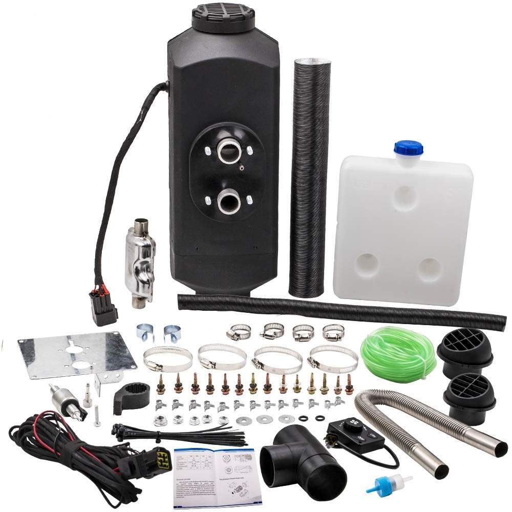 2KW 12V Air Diesel Heater Knob Switch + 10L Tank for Truck, Boat, Trailer, Car