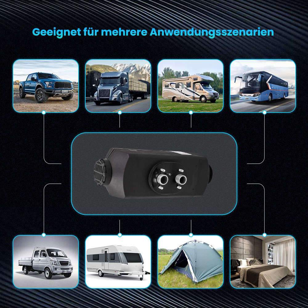 2KW 12V Air Diesel Heater Knob Switch + 10L Tank for Truck, Boat, Trailer, Car